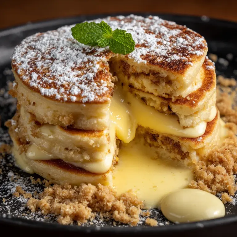 Fluffy Pancakes with Homemade Custard Filling Recipe