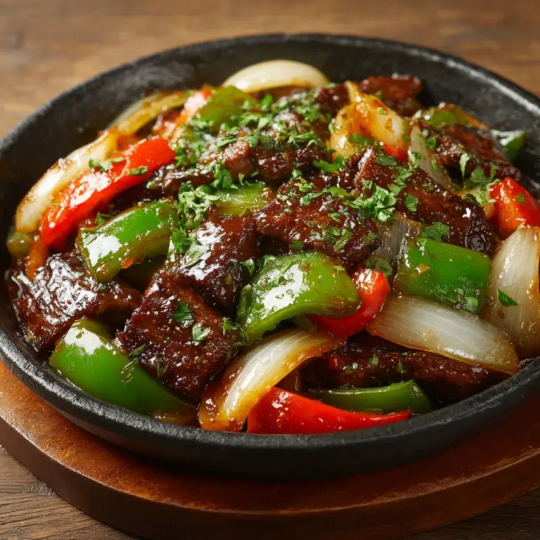 Sizzling Pepper Steak with Onions Recipe