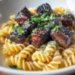 Steak Bites and Rotini in Garlic Parmesan Sauce Recipe