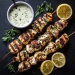 Greek Lemon Chicken Skewers with Tzatziki Sauce Recipe