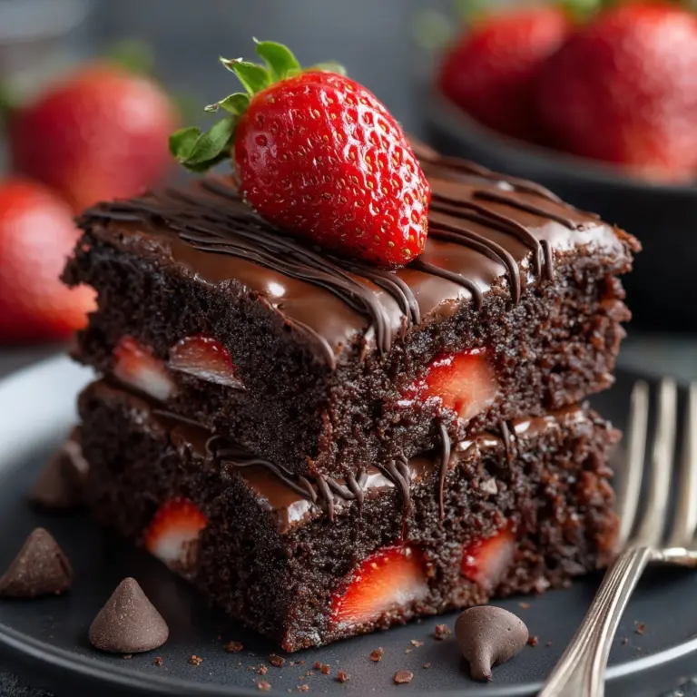 Chocolate-Dipped Strawberry Brownies Recipe