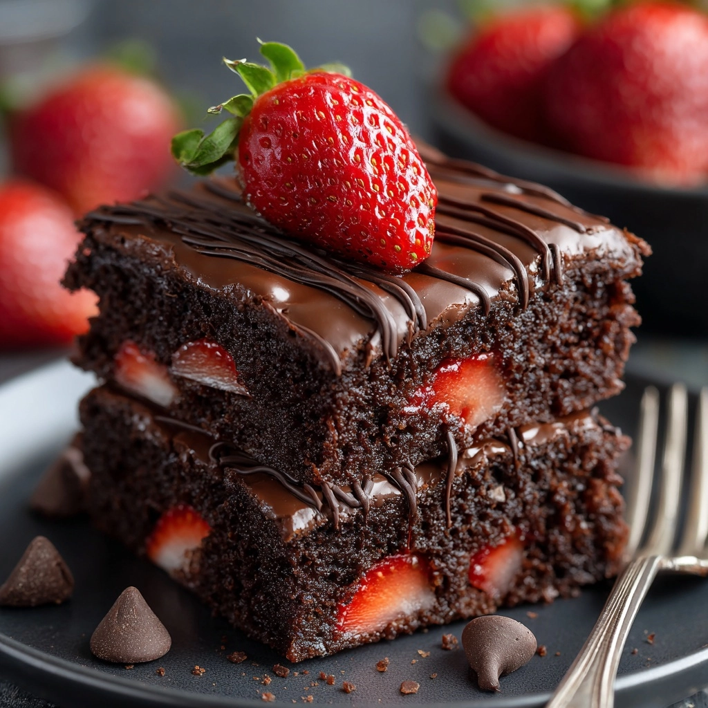 Chocolate-Dipped Strawberry Brownies Recipe