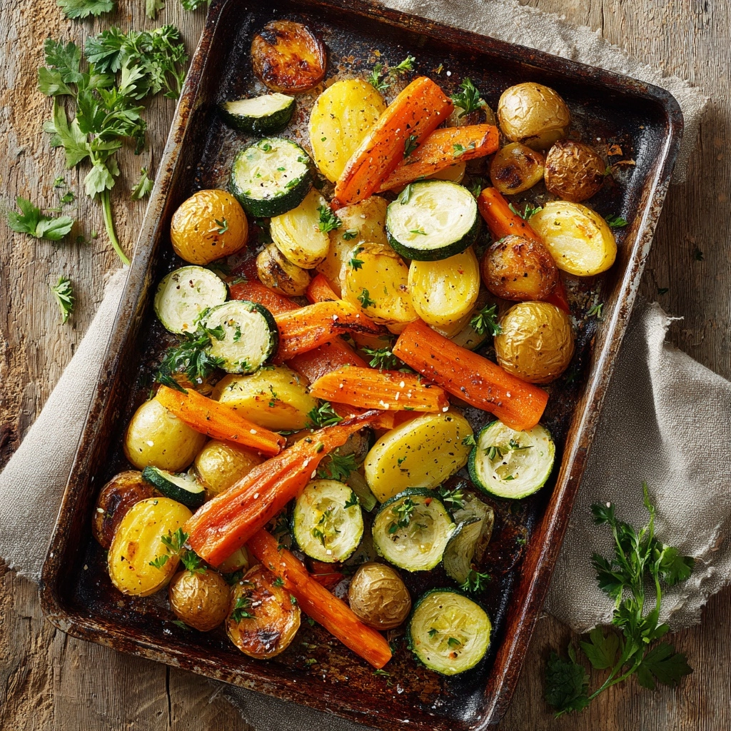Roasted Potatoes, Carrots, and Zucchini Recipe - Recipe Image