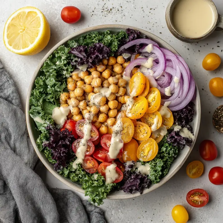 Green Salad with Lemon Tahini Dressing Recipe