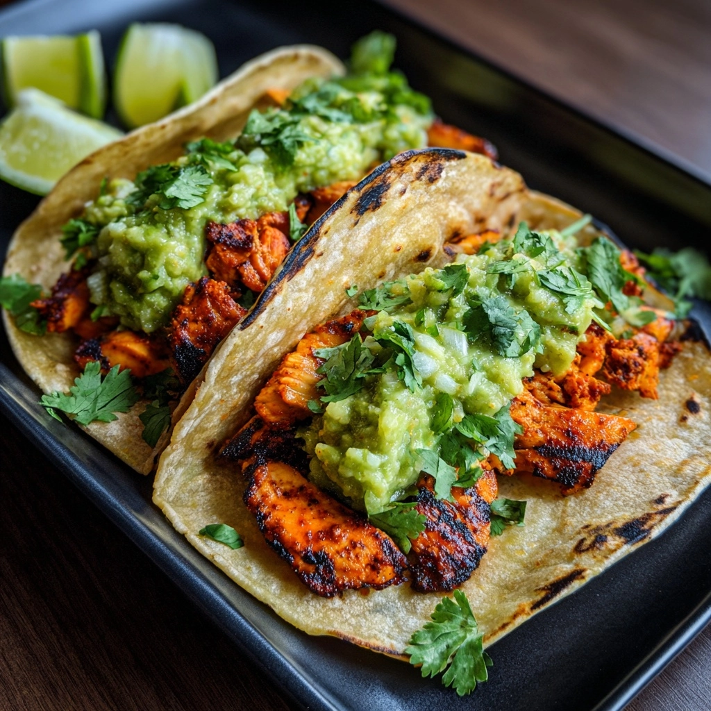 Crispy Poblano Chicken Tacos with Avocado-Jalapeño Salsa Recipe - Recipe Image
