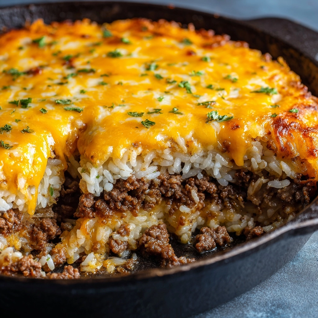Cheesy Ground Beef and Rice Casserole Recipe - Recipe Image