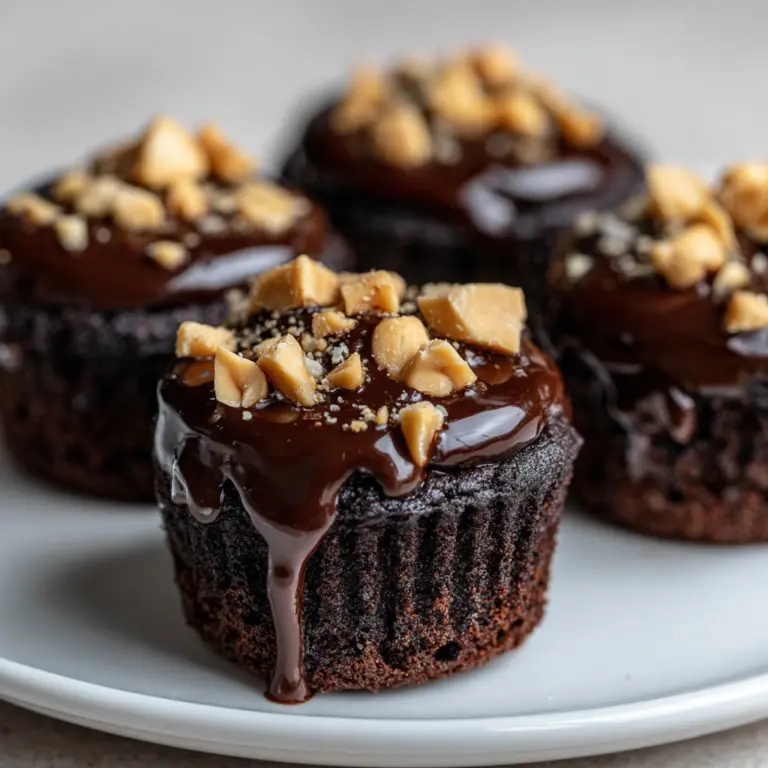 Mini Flourless Peanut Butter Chocolate Cakes Recipe