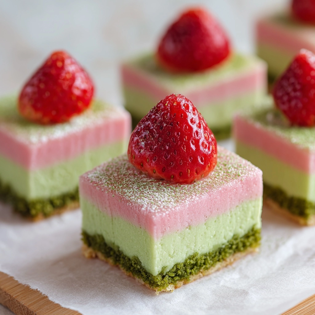 Matcha Strawberry Cream Bars Recipe