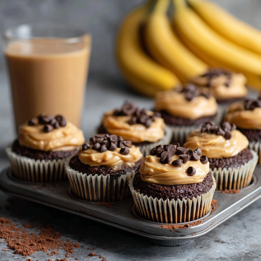 Chocolate Peanut Butter Banana Muffins Recipe - Recipe Image