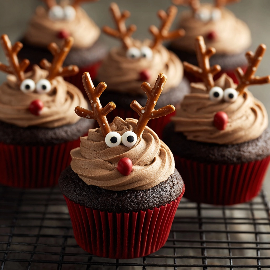 Easy Reindeer Cupcakes Recipe - Recipe Image