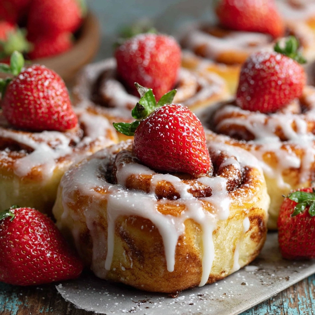 Strawberry Cheesecake Cinnabon Rolls Recipe - Recipe Image