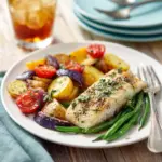 Herb-Crusted Tilapia with Roasted Vegetables Recipe