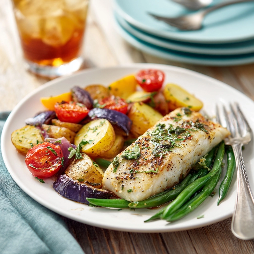 Herb-Crusted Tilapia with Roasted Vegetables Recipe