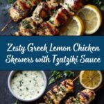 Greek Lemon Chicken Skewers with Tzatziki Sauce Recipe