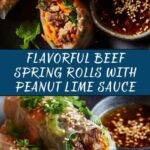 Beef Spring Rolls with Peanut Lime Sauce Recipe