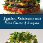 Grilled Eggplant Ratatouille with Fresh Cheese and Arugula Recipe