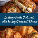 Buttery Garlic Baked Croissants with Turkey & Havarti Recipe
