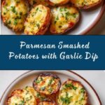 Parmesan Smashed Potatoes with Garlic Dip Recipe