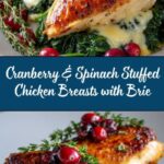 Cranberry & Spinach Stuffed Chicken Breasts with Brie Recipe