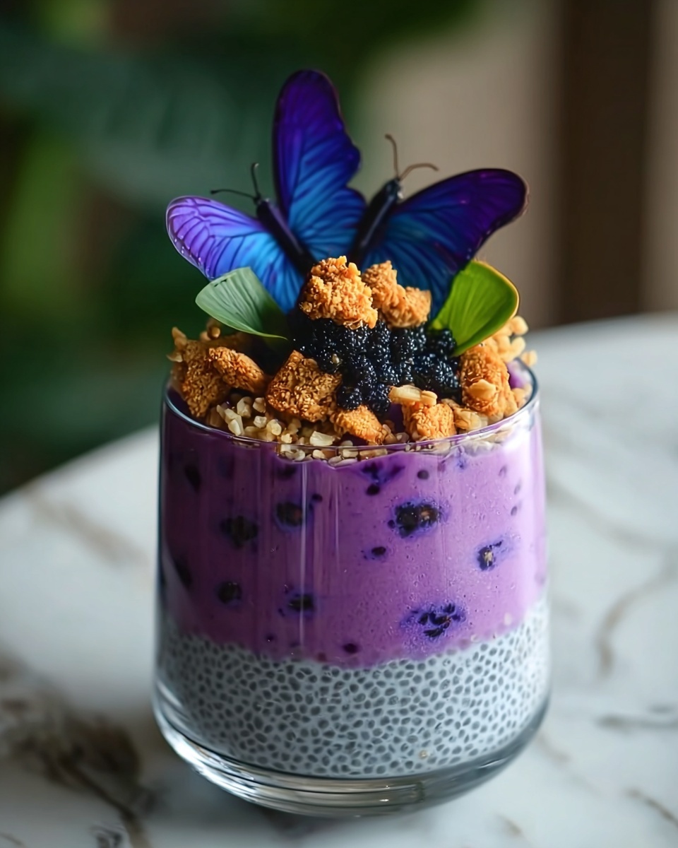 Butterfly Pea Chia Pudding Parfait Recipe - Recipe Image