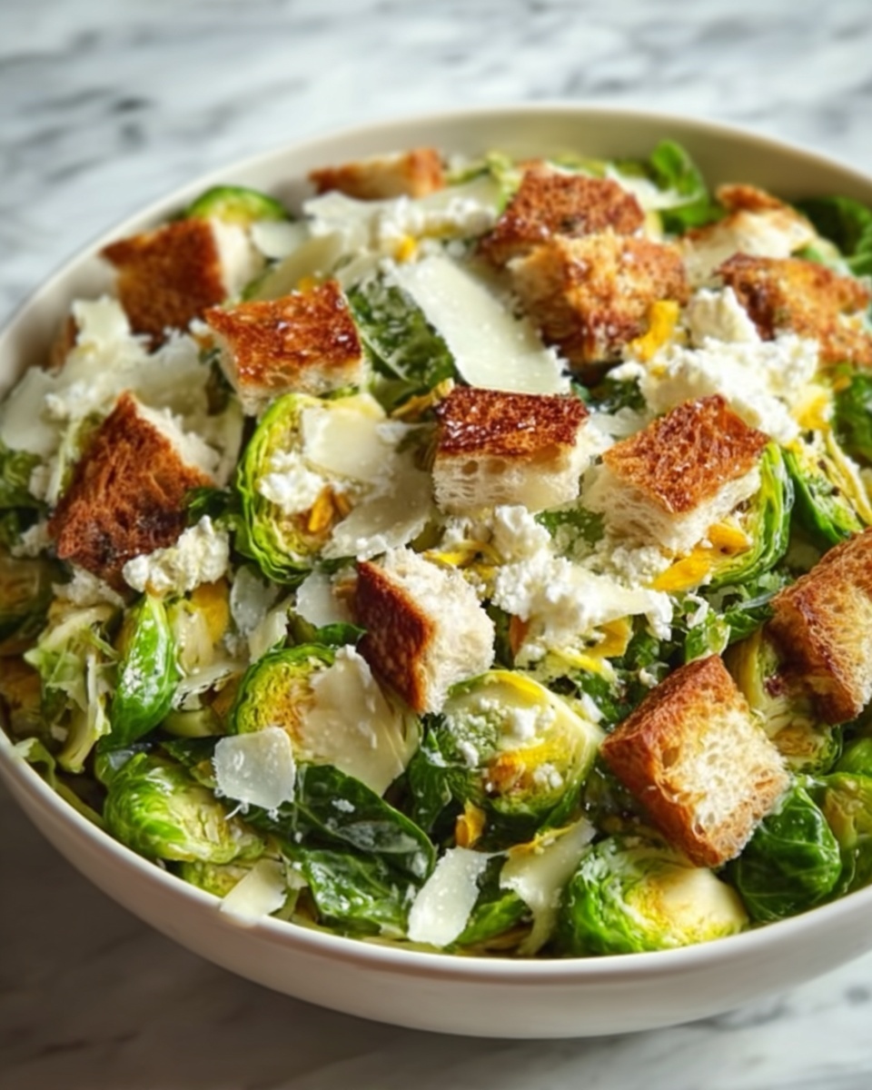 Warm Brussels Sprout Caesar Salad Recipe - Recipe Image