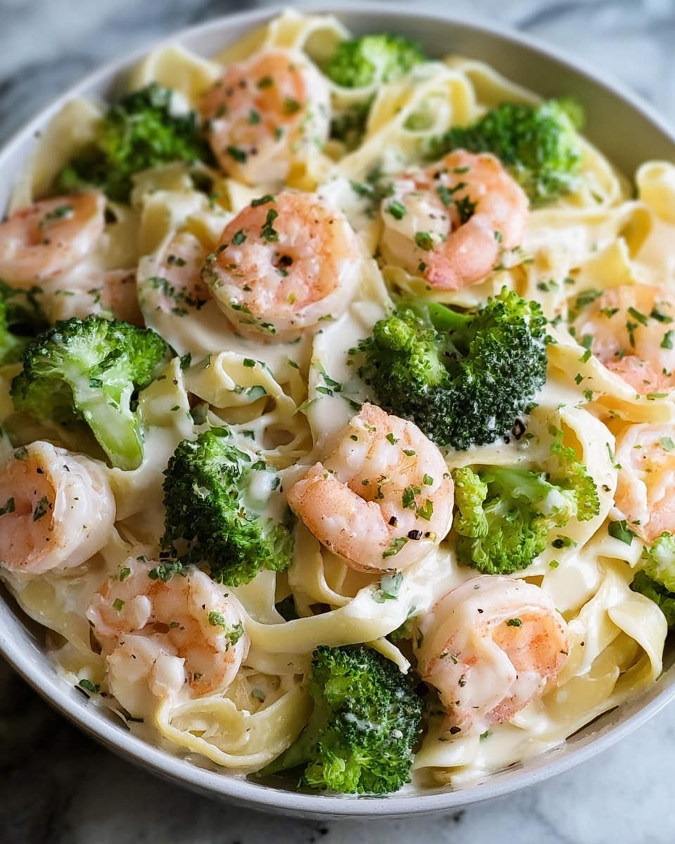 Broccoli Shrimp Alfredo Recipe - Recipe Image