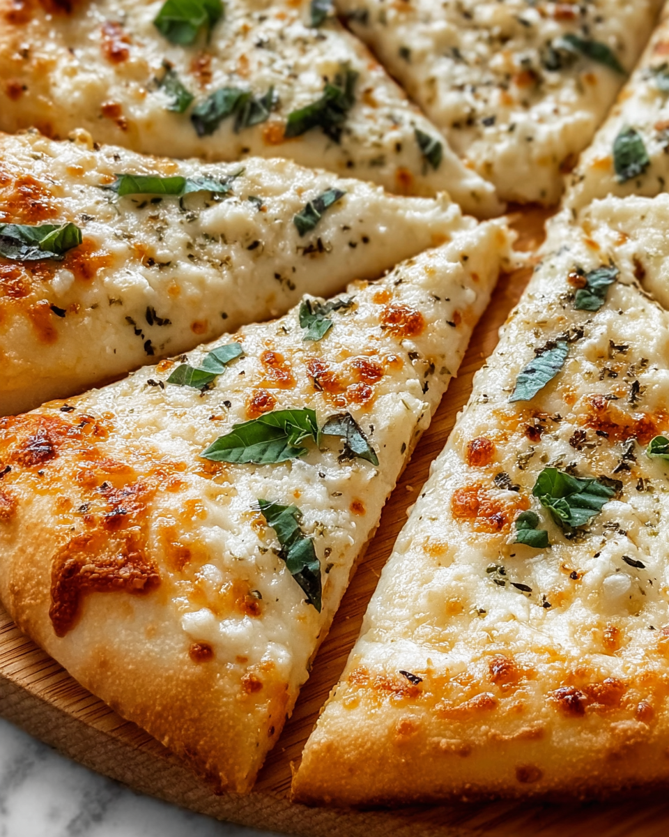 Cheesy Basil & Garlic Pizza Recipe - Recipe Image