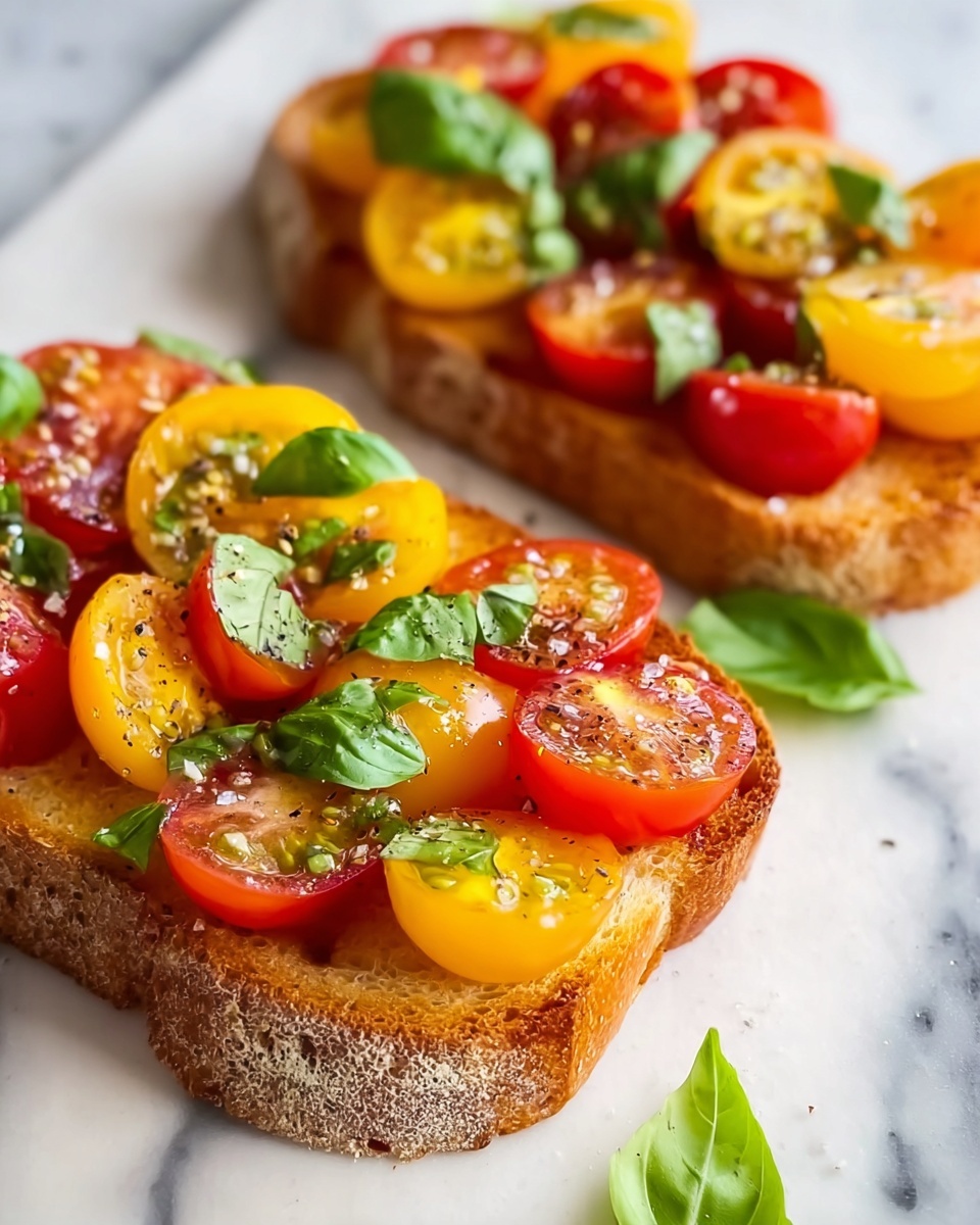 Fresh Cherry Tomato and Basil Bruschetta Recipe - Recipe Image