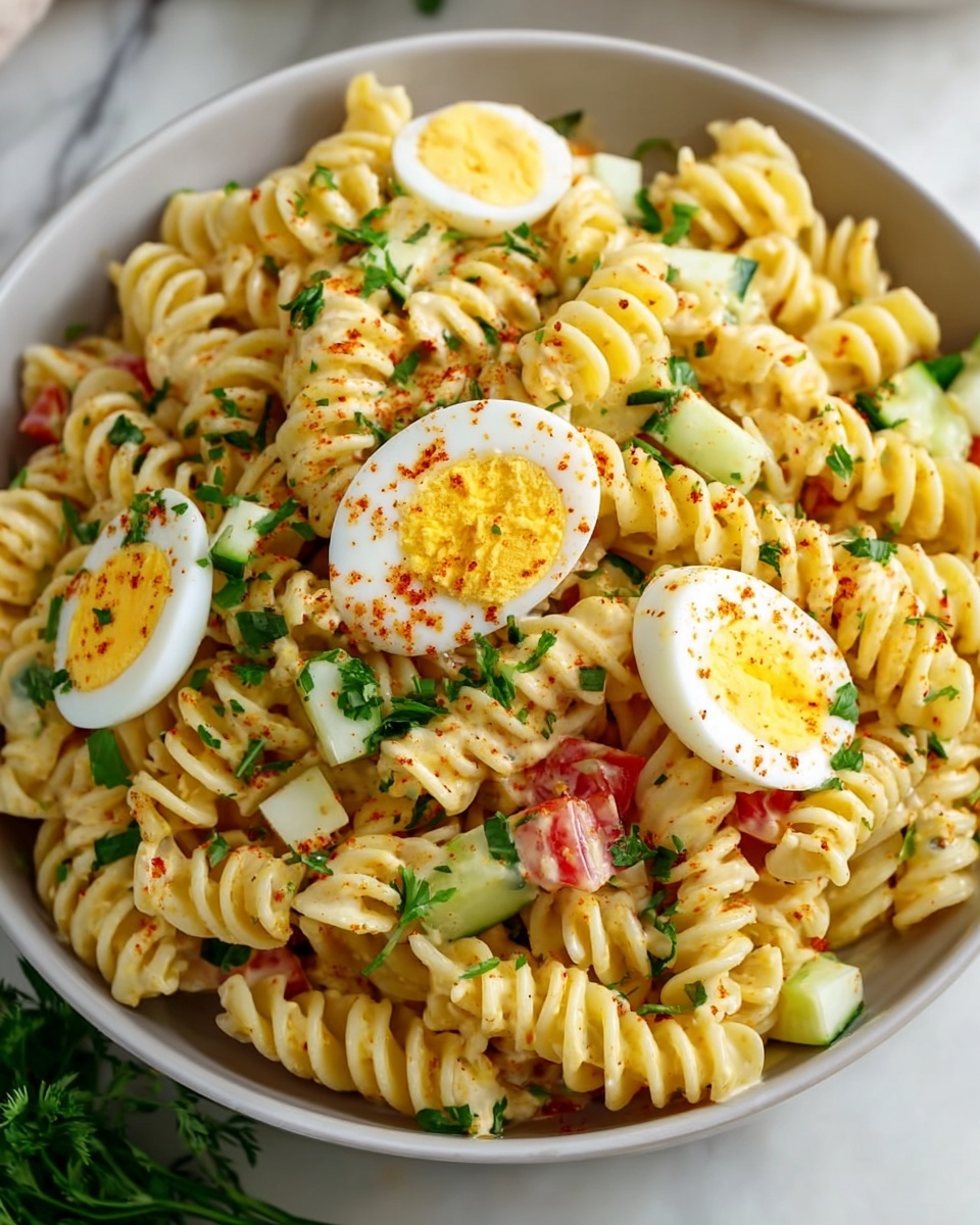 Deviled Egg Pasta Salad Recipe - Recipe Image