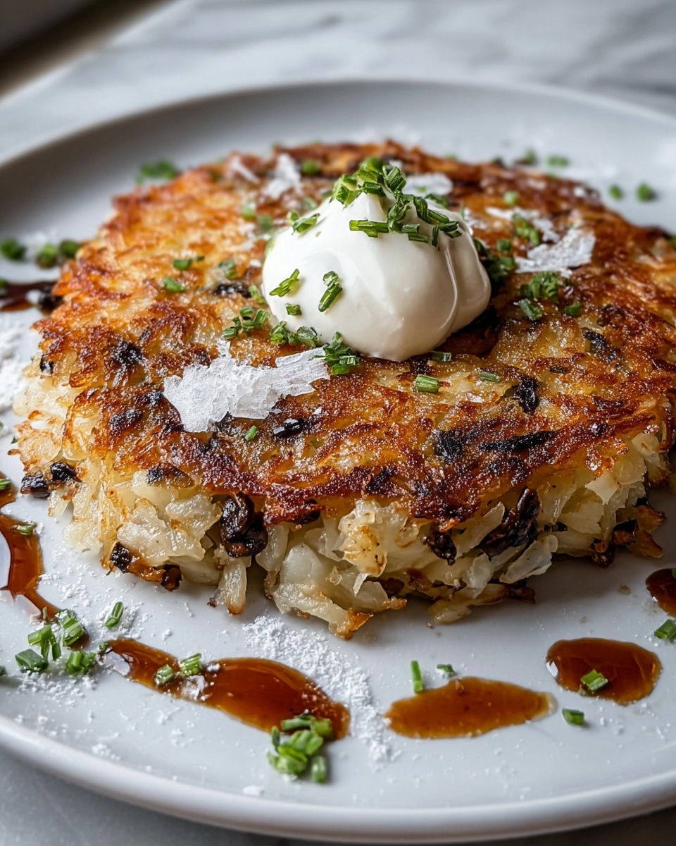 Potato-Parsnip Rosti with Caramelized Onion Sour Cream Recipe - Recipe Image