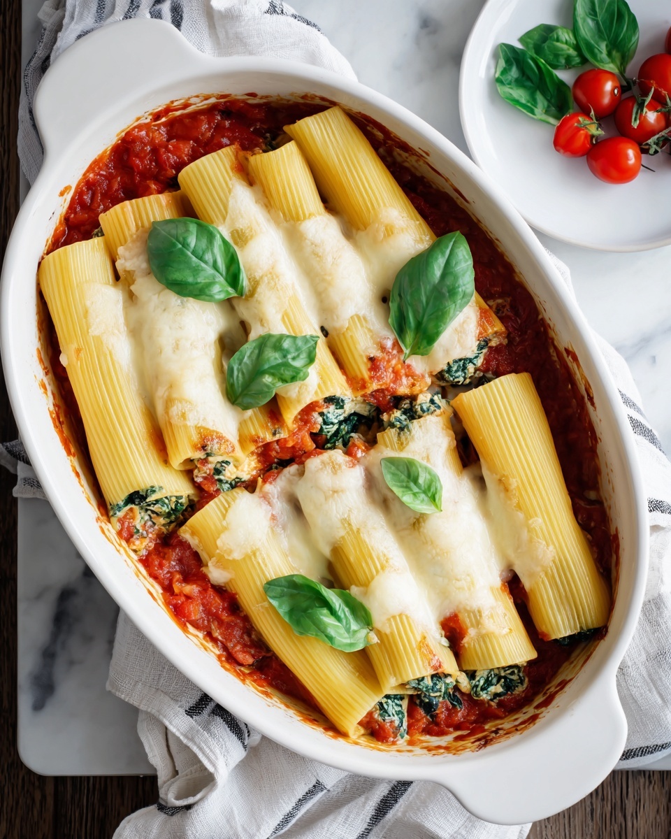 Spinach and Ricotta Stuffed Manicotti Recipe - Recipe Image