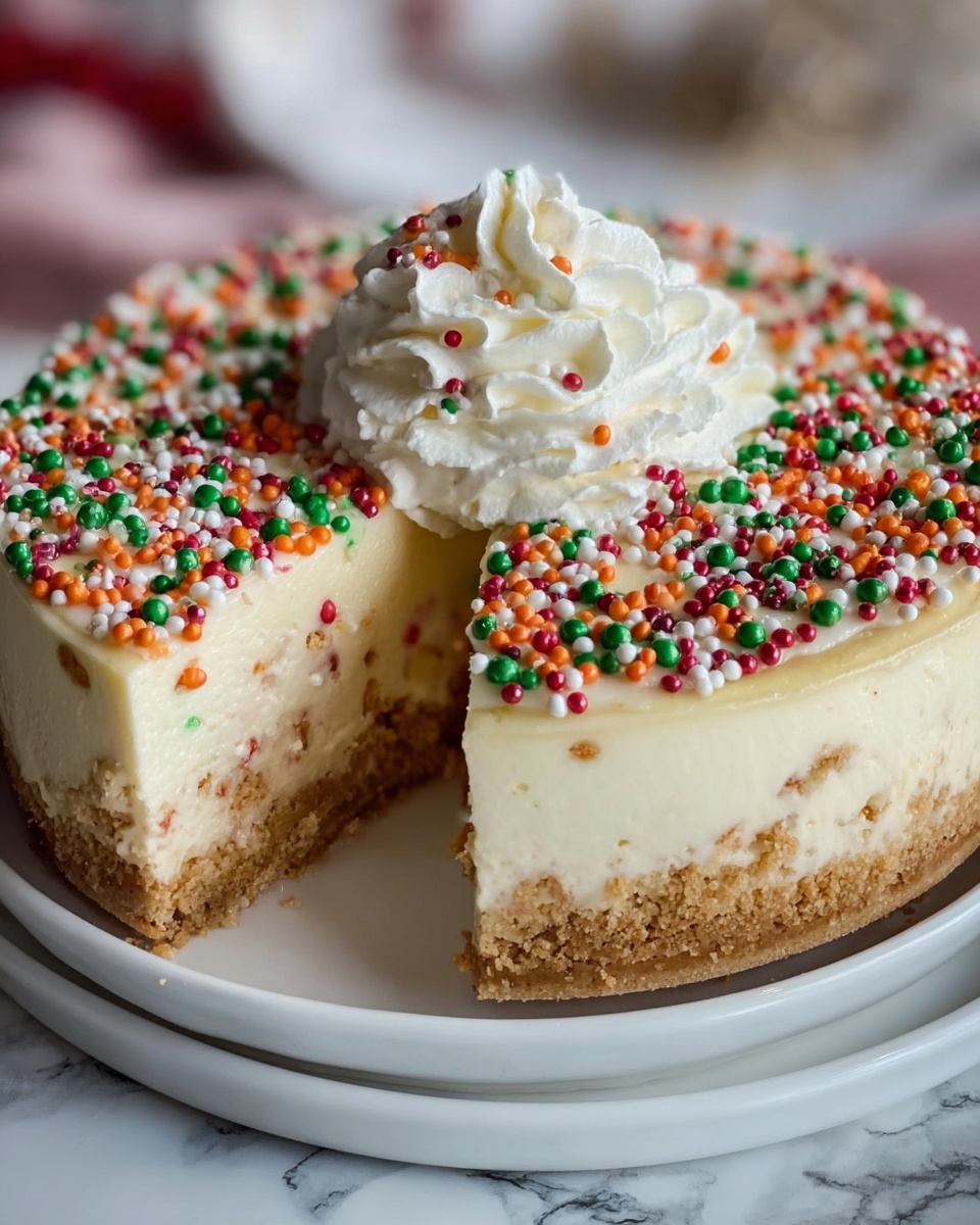 Christmas Sugar Cookie Cheesecake Recipe - Recipe Image