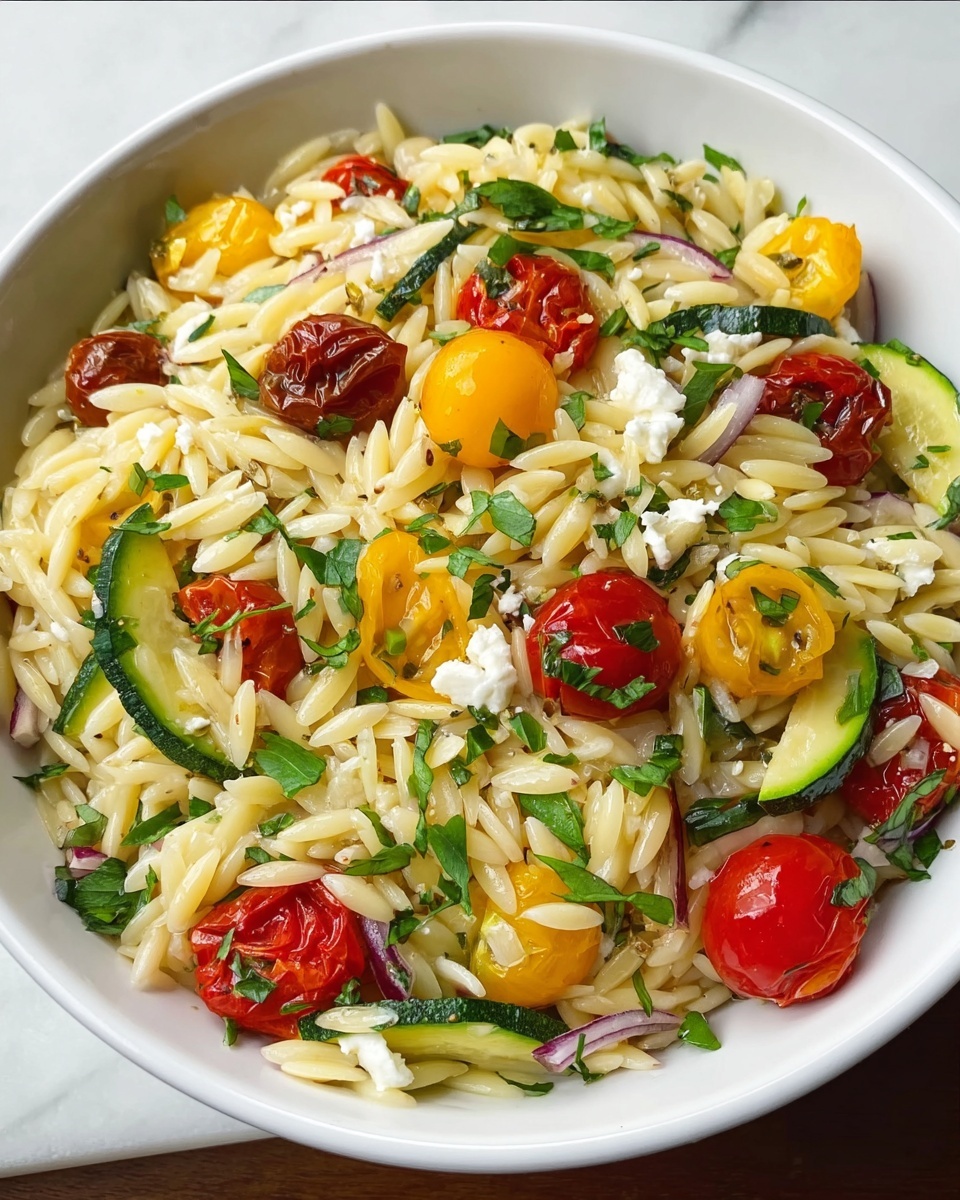 Mediterranean Orzo Pasta Salad Recipe - Recipe Image