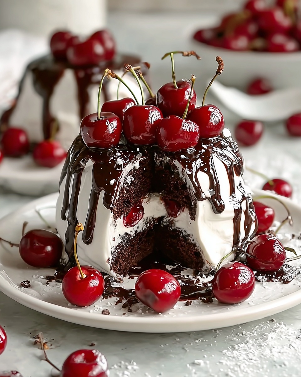 Swiss Chocolate Cherry Roll Cake Recipe - Recipe Image