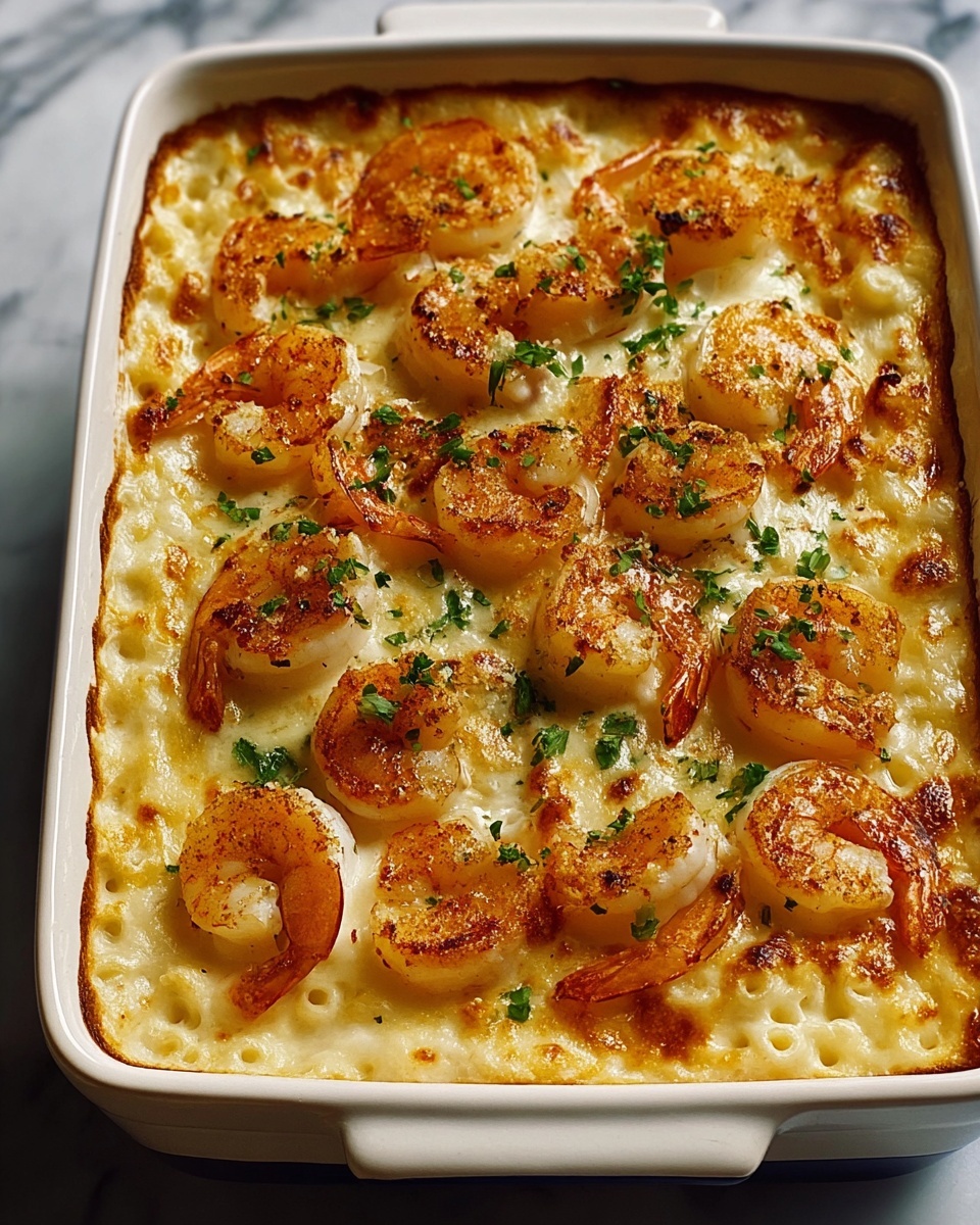 Shrimp Casserole with Cheddar, Rice, and Crispy Breadcrumb Topping Recipe - Recipe Image