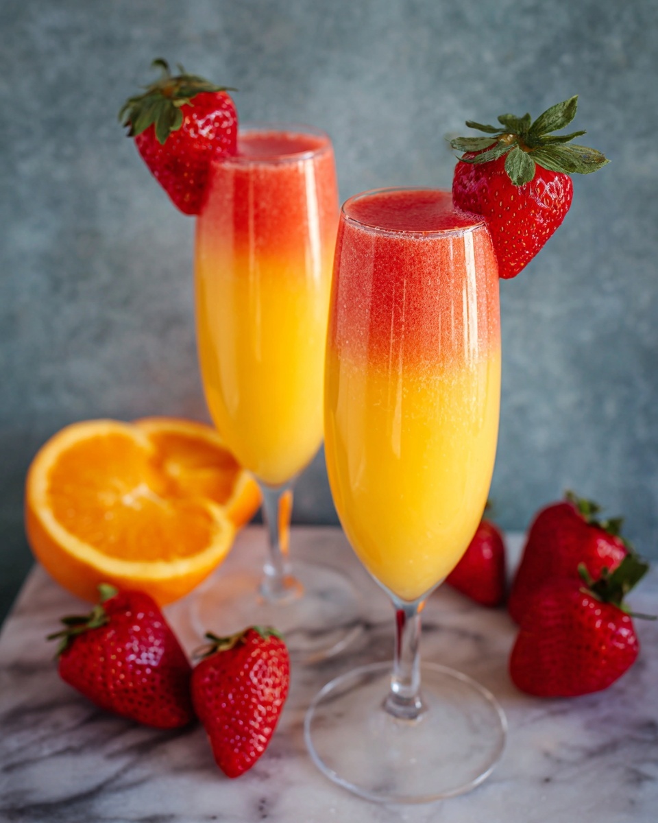 Strawberry Mango Mimosas Recipe - Recipe Image