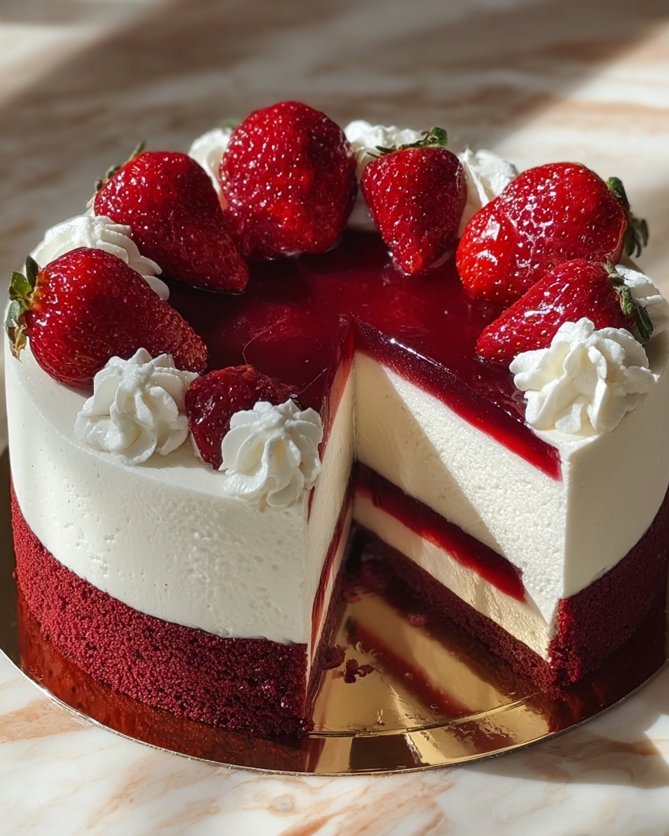 Red Velvet Strawberry Cheesecake Recipe - Recipe Image