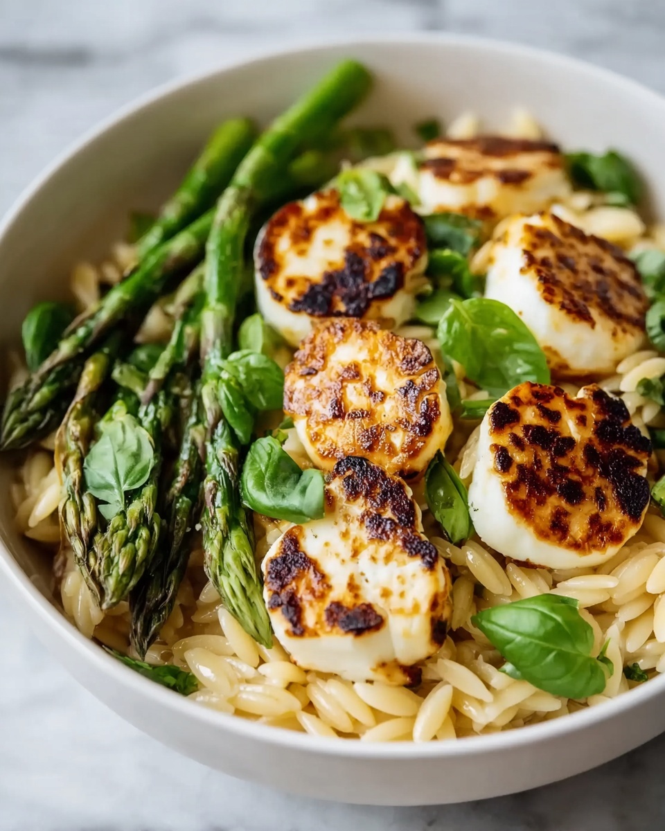 Lemon Orzo with Asparagus and Halloumi Recipe - Recipe Image