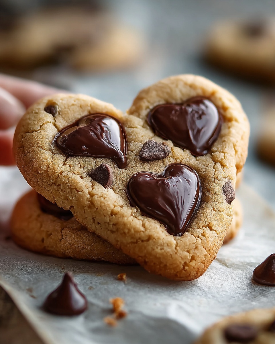 Heart-Shaped Chocolate Chip Cookies Recipe - Recipe Image
