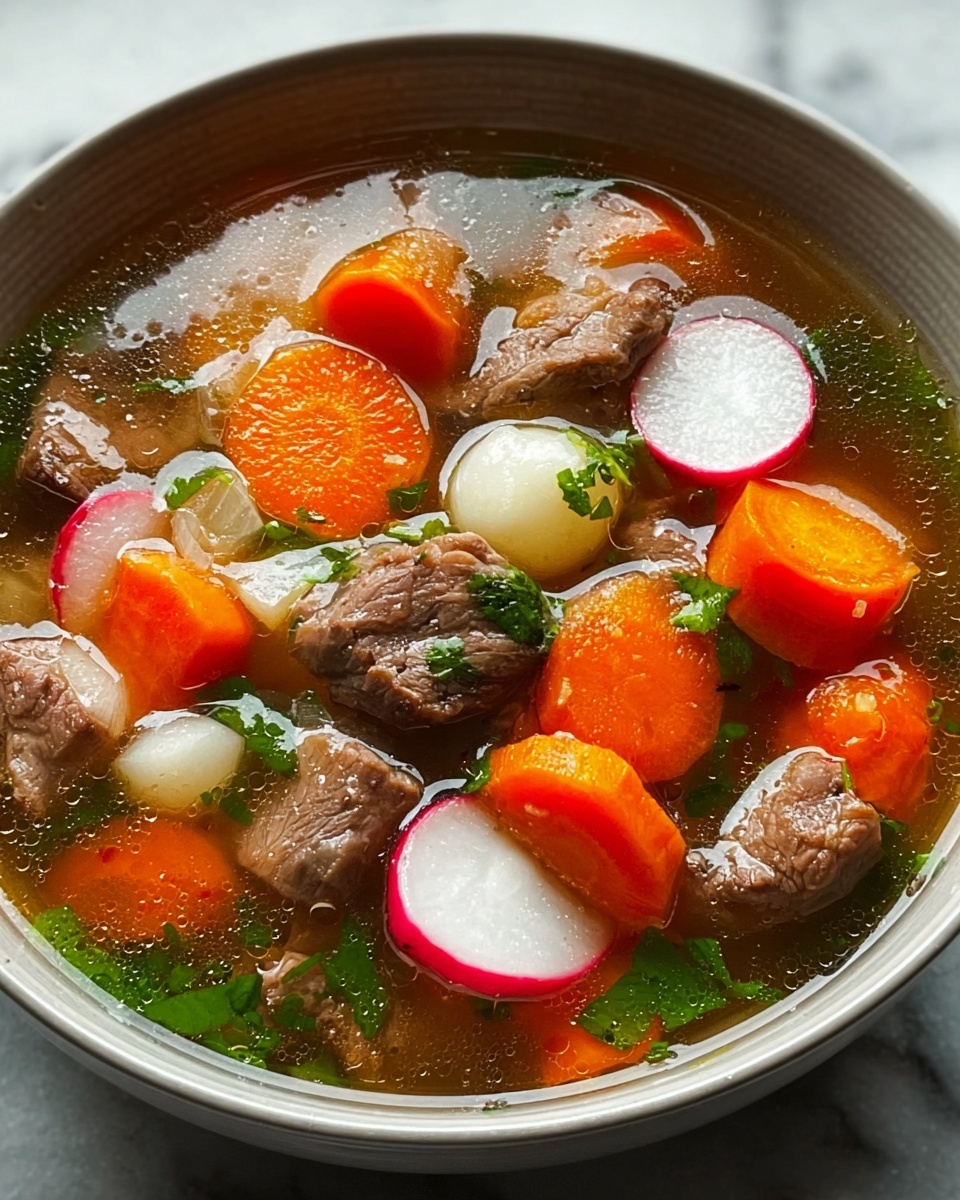 Beef Soup with Carrots and Radish Recipe - Recipe Image