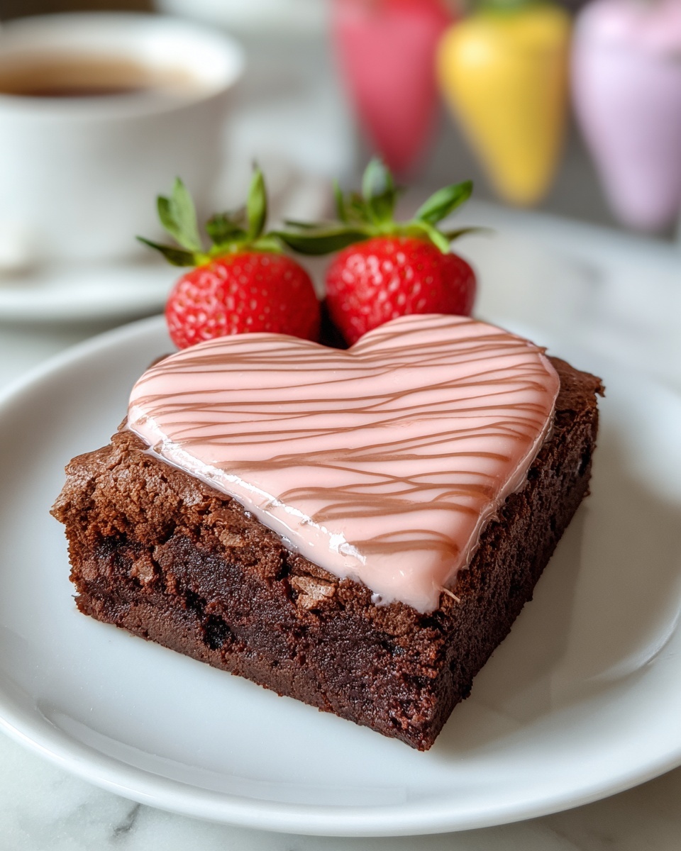 Strawberry Sweetheart Brownies Recipe - Recipe Image