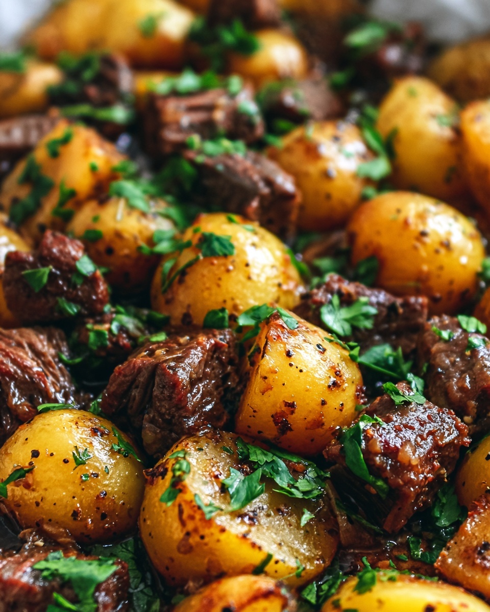 Slow Cooker Garlic Butter Beef Bites & Potatoes Recipe - Recipe Image