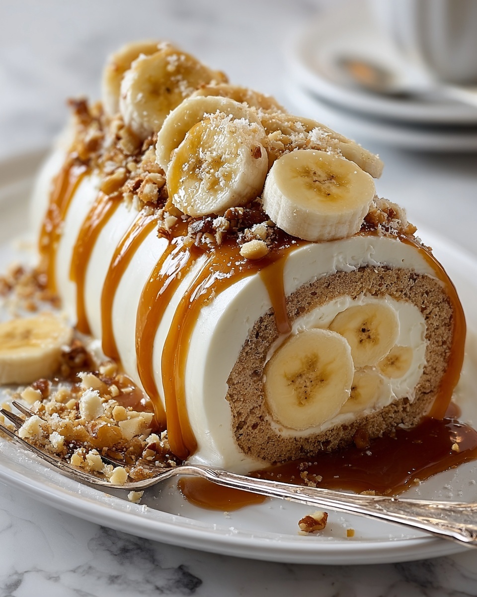 Caramel Banana Cake Roll Recipe - Recipe Image