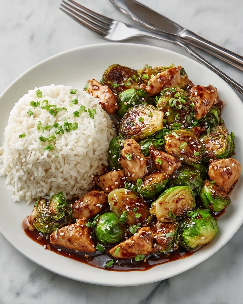 Air Fryer Sweet Chili Chicken and Brussels Sprouts Recipe - Recipe Image