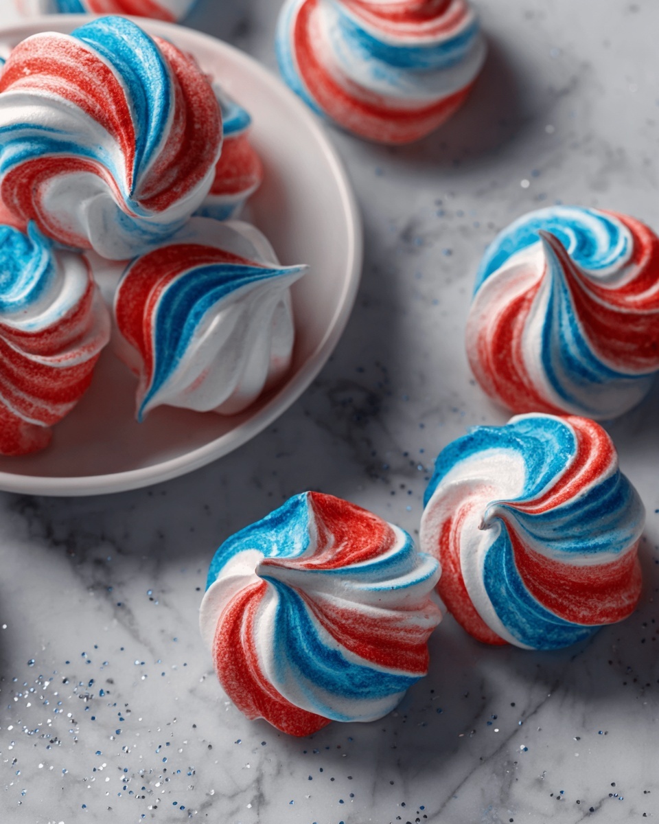Patriotic Meringue Kisses Recipe - Recipe Image