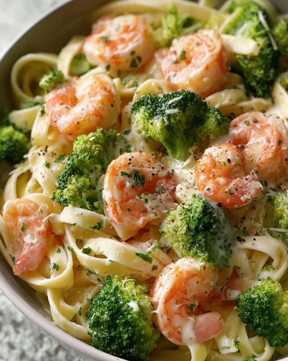 Broccoli Shrimp Alfredo Recipe - Recipe Image