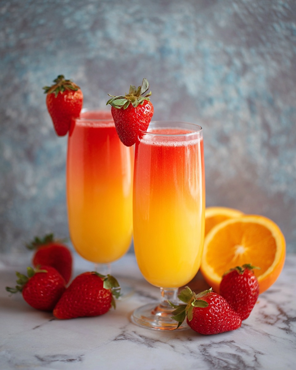 Strawberry Mango Mimosas Recipe - Recipe Image