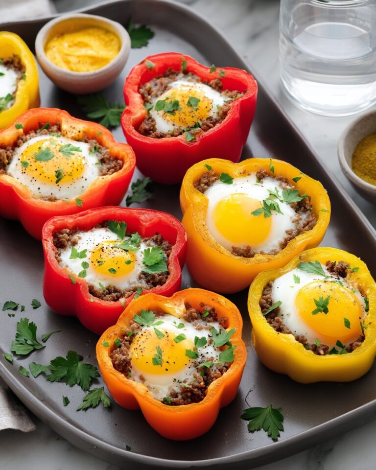 Baked Eggs in Bell Pepper Rings Recipe