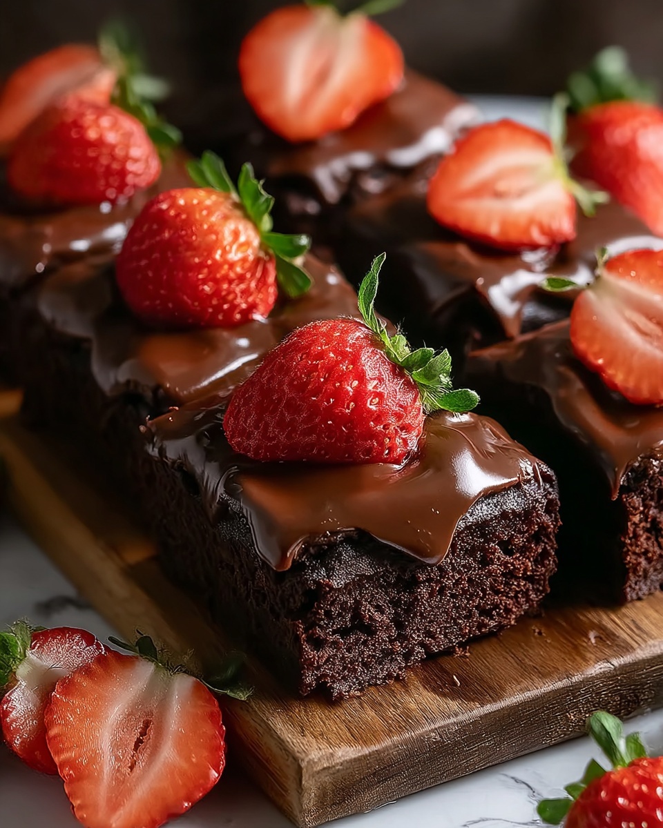 Chocolate Covered Strawberry Brownies Recipe - Recipe Image