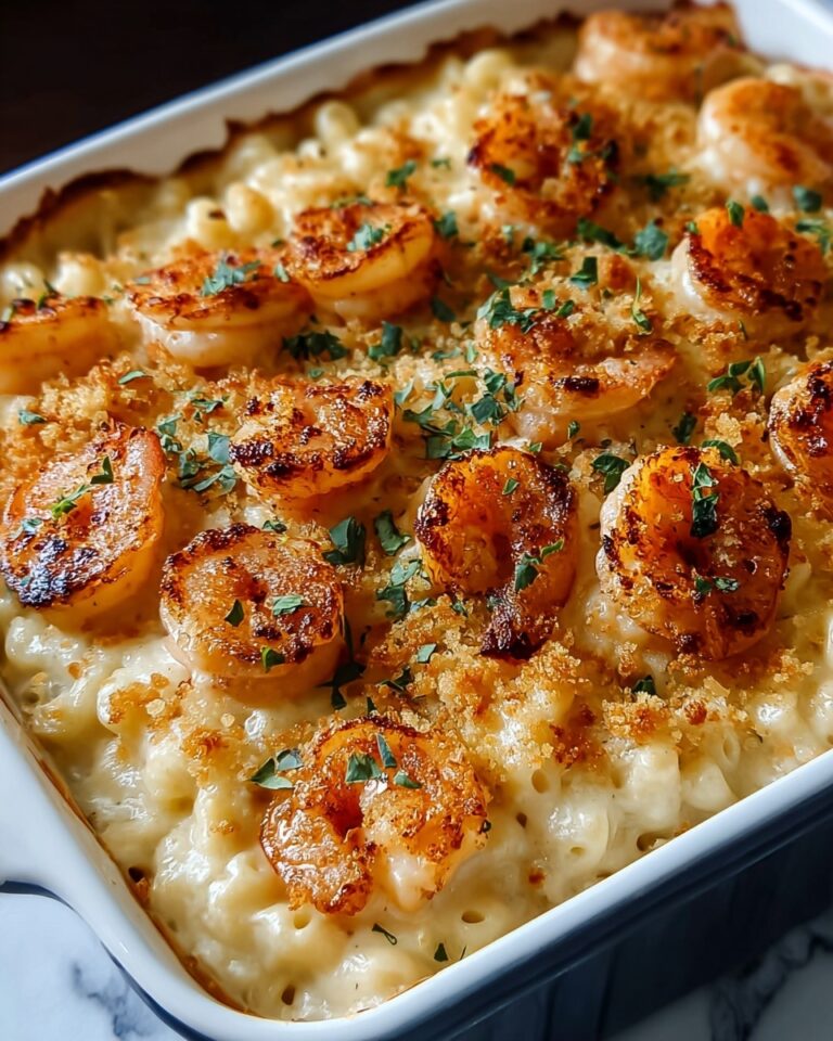 Shrimp Casserole with Cheddar, Rice, and Crispy Breadcrumb Topping Recipe